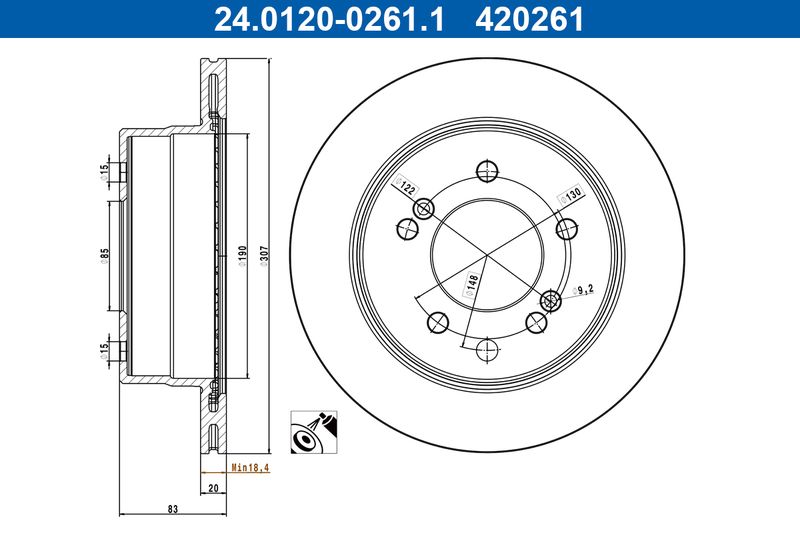 Bremsscheibe Ate 24.0120-0261.1