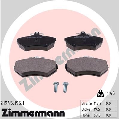 Bremsbelagsatz Bremsbeläge ZIMMERMANN 21945.195.1
