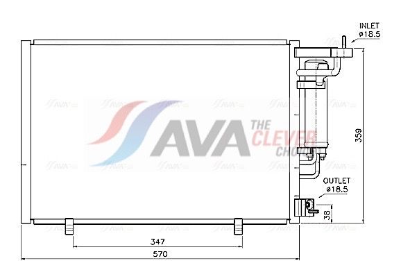 Kondensator, Klimaanlage AVA QUALITY COOLING FD5707D