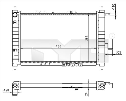 Kühler, Motorkühlung TYC 706-0023-r