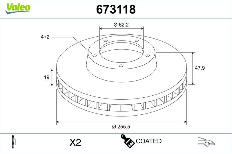 Bremsscheibe VALEO 673118