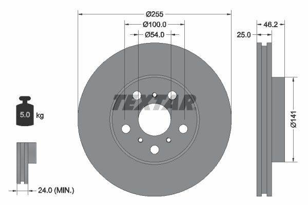 Bremsscheibe TEXTAR 92094400