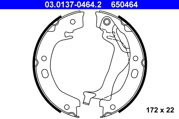 Bremsbackensatz, Feststellbremse ATE 03.0137-0464.2