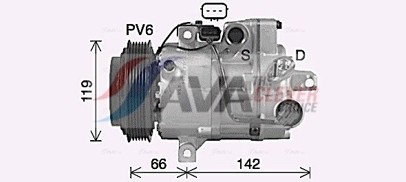 Kompressor, Klimaanlage AVA QUALITY COOLING KAK314