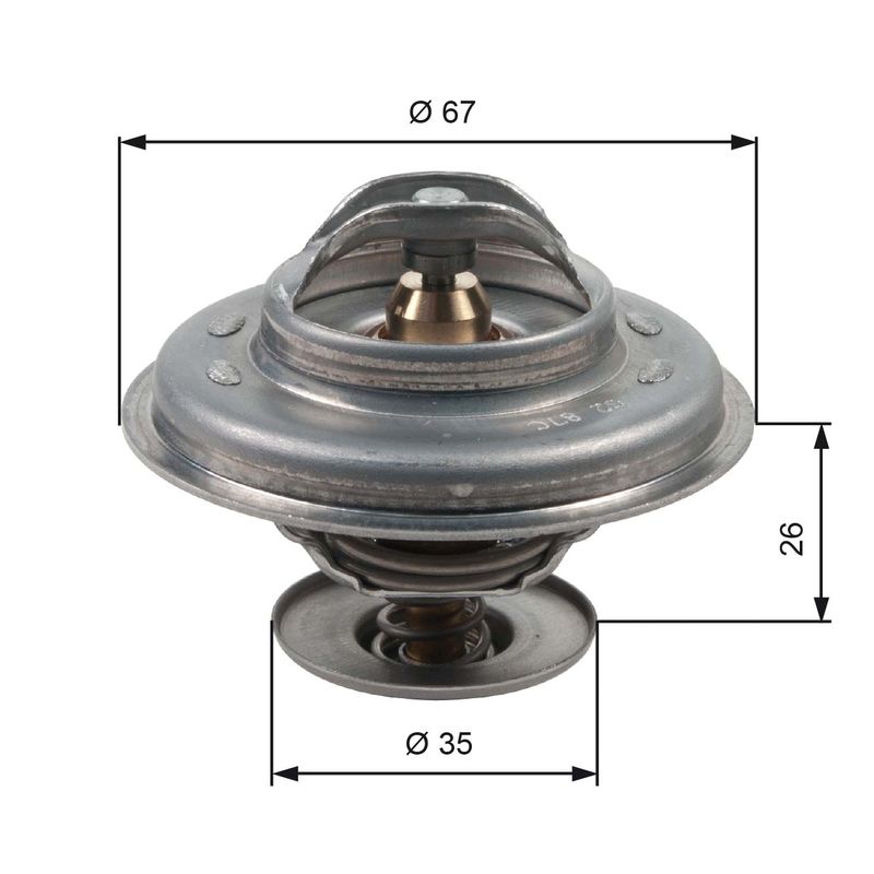 Thermostat, Kühlmittel GATES TH11687G1