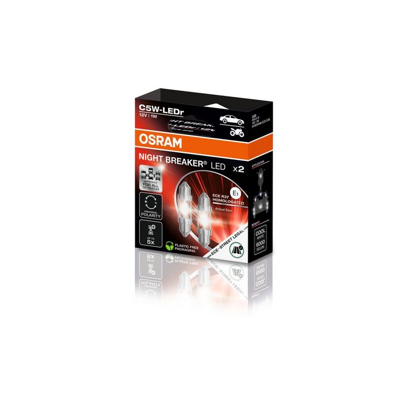 Glühlampe, Kennzeichenleuchte OSRAM 6418DWNB-ECE-2HB