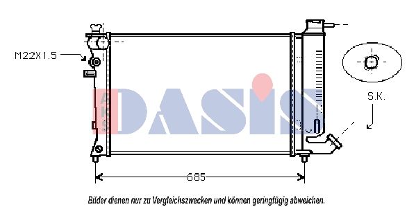 Kühler, Motorkühlung AKS DASIS 060013N