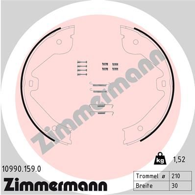 Bremsbackensatz Feststellbremse ZIMMERMANN 10990.159.0