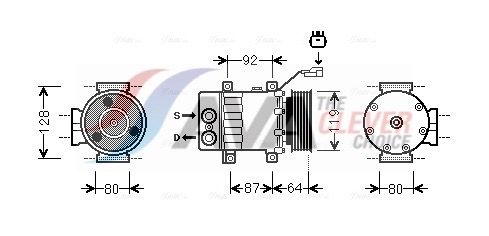 Kompressor, Klimaanlage AVA QUALITY COOLING JEAK047