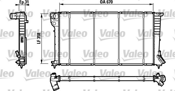 Kühler, Motorkühlung VALEO 732577