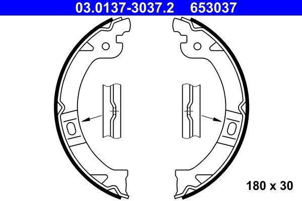 Bremsbackensatz, Feststellbremse ATE 03.0137-3037.2
