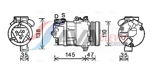 Kompressor, Klimaanlage AVA QUALITY COOLING BWAK395