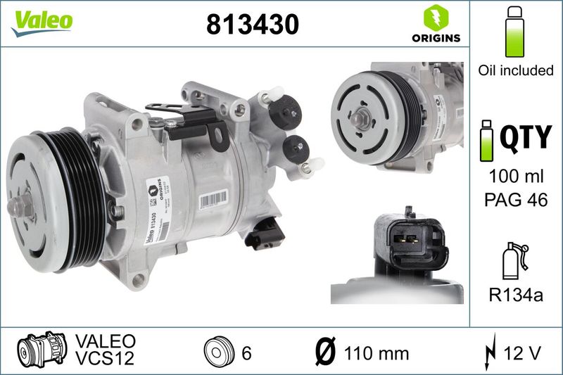 Kompressor, Klimaanlage VALEO 813430