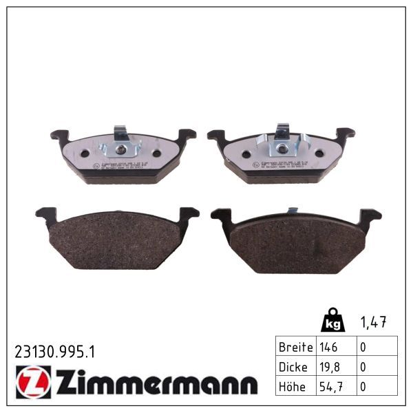 Bremsbelagsatz, Scheibenbremse ZIMMERMANN 23130.995.1