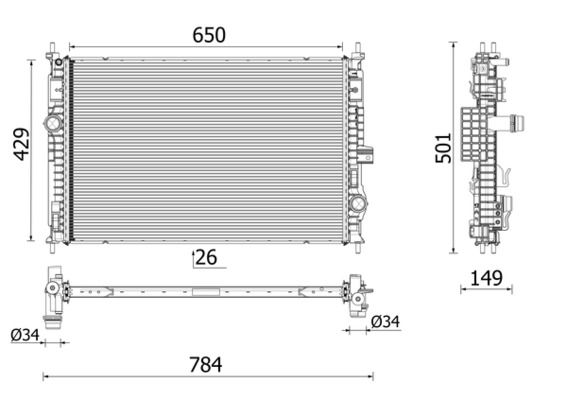 Kühler, Motorkühlung MAHLE CR2710000P