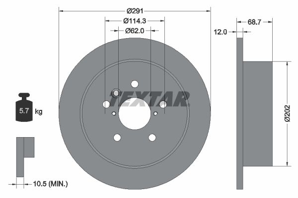 Bremsscheibe TEXTAR 92144203