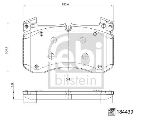 Bremsbelagsatz Bremsbeläge FEBI BILSTEIN 184439