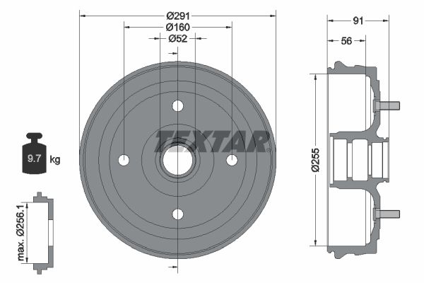 Bremstrommel TEXTAR 94030800
