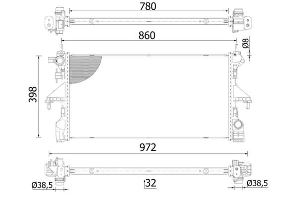 Kühler, Motorkühlung MAHLE CR2541000S