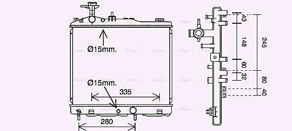 Kühler, Motorkühlung AVA QUALITY COOLING mt2255