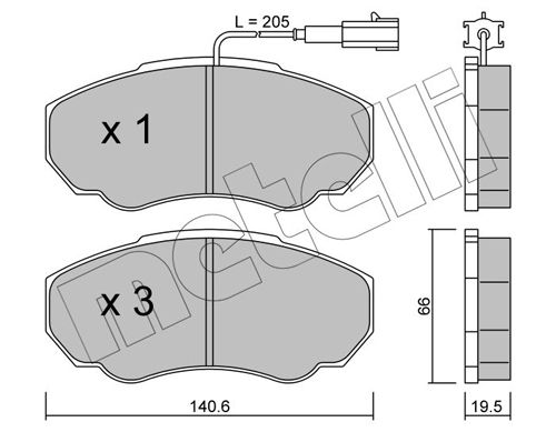 Bremsbelagsatz, Scheibenbremse METELLI 22-0325-0
