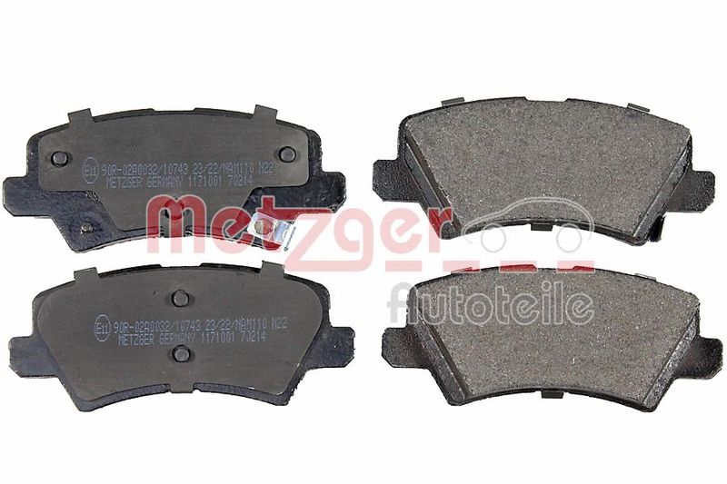 Bremsbelagsatz, Scheibenbremse METZGER 1171001