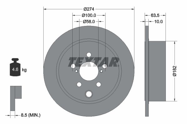 Bremsscheibe TEXTAR 92262003