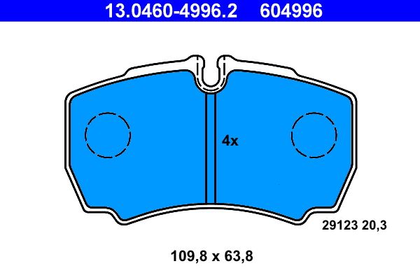 Bremsbelagsatz, Scheibenbremse ATE 13.0460-4996.2