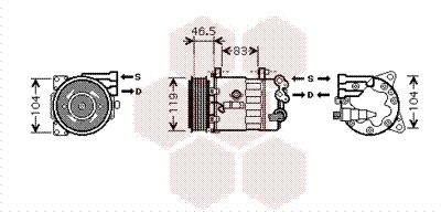 Kompressor, Klimaanlage VAN WEZEL 4000K326