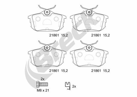 Bremsbelagsatz, Scheibenbremse BRECK 21861 00 704 10
