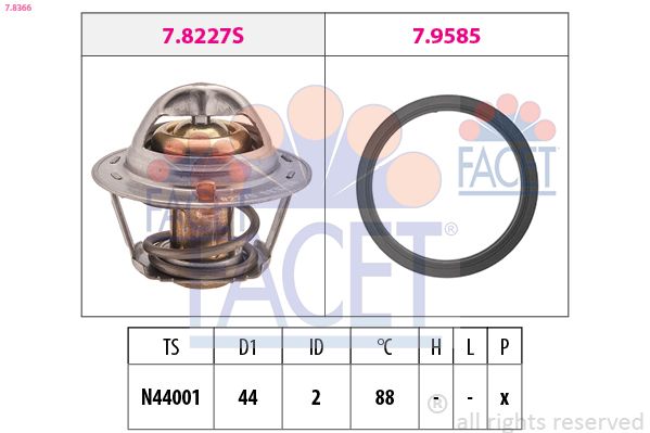 Thermostat, Kühlmittel FACET 7.8366