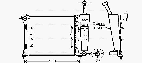 Kühler, Motorkühlung AVA QUALITY COOLING lc2099