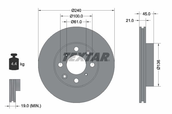 Bremsscheibe TEXTAR 92077800