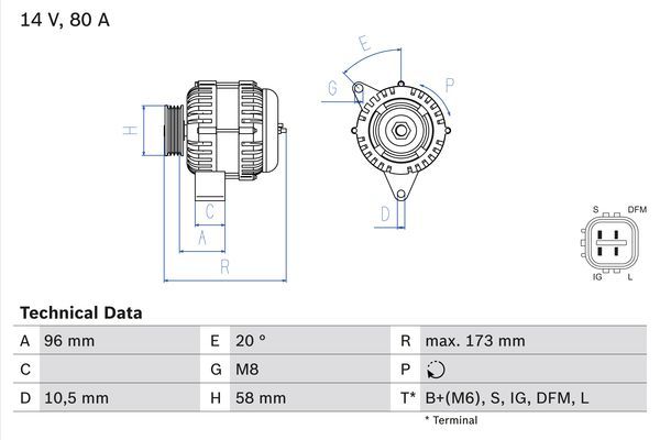 Lichtmaschine Generator BOSCH 0986082040