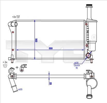 Kühler, Motorkühlung TYC 709-0025-R