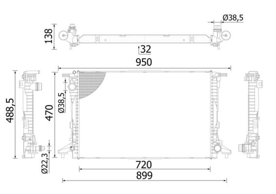 Kühler, Motorkühlung MAHLE CR2423000S