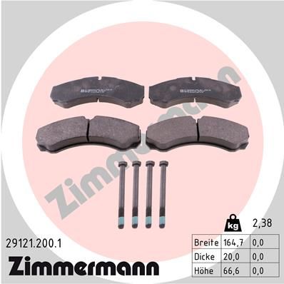Bremsbelagsatz Bremsbeläge ZIMMERMANN 29121.200.1