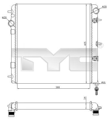 Kühler, Motorkühlung TYC 705-0071-R