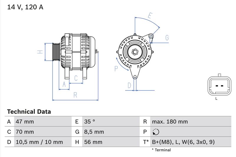 Generator BOSCH 0 986 043 091