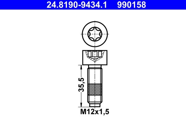 Skruv, bromslamell ATE 24.8190-9434.1