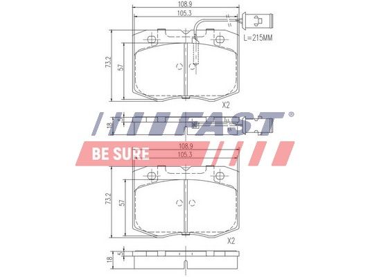 Bremsbelagsatz, Scheibenbremse FAST FT29079
