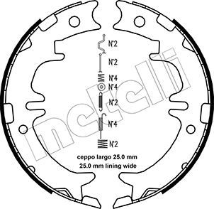 Bremsbackensatz, Feststellbremse METELLI 53-0439K