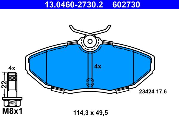 Bremsbelagsatz, Scheibenbremse ATE 13.0460-2730.2