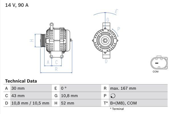 Generator BOSCH 0 986 080 500