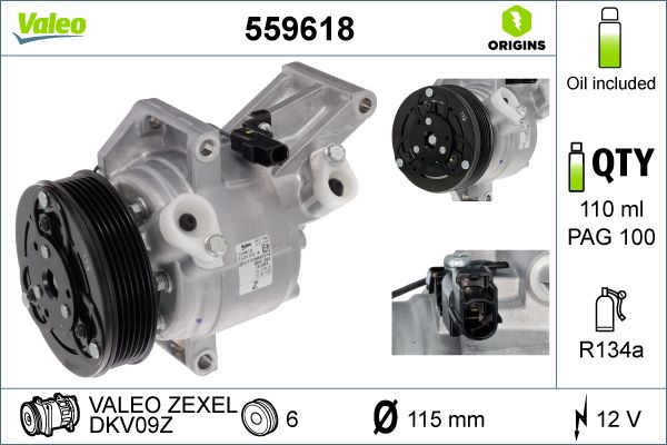 Kompressor, klimatanläggning VALEO 559618