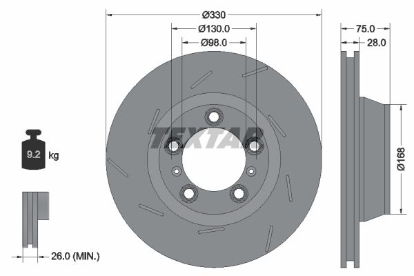 Bremsscheibe TEXTAR 92220607