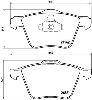 Bromsbeläggssats, skivbroms BREMBO P24077
