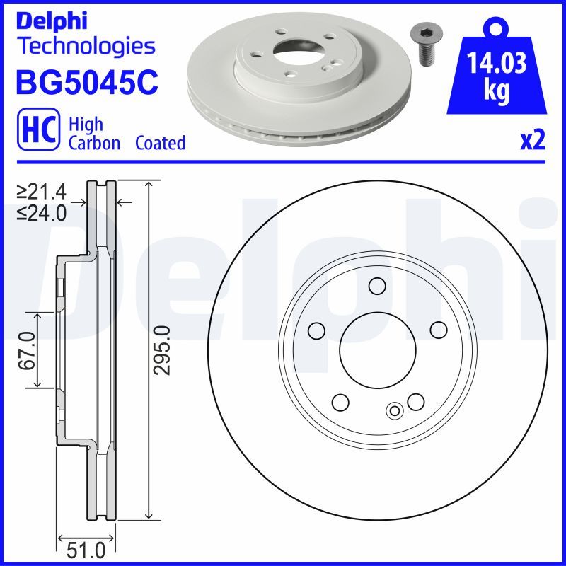 Bremsscheibe DELPHI BG5045C