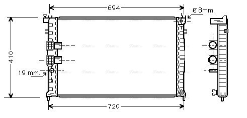 Kühler, Motorkühlung AVA QUALITY COOLING pea2231