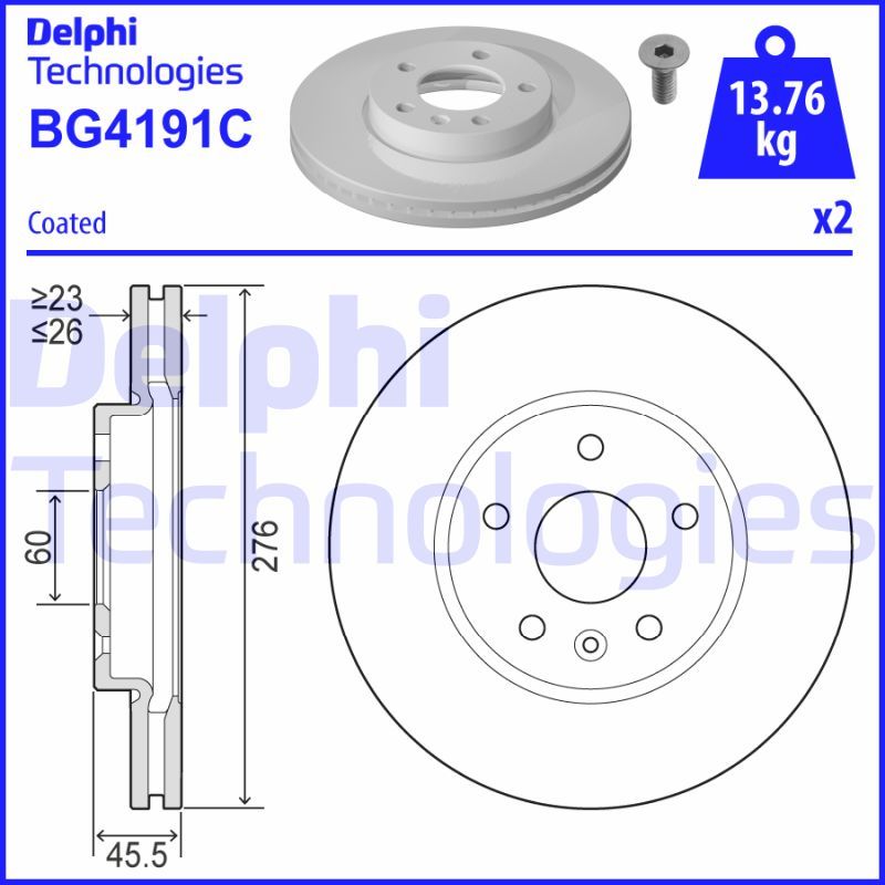 Bromsskiva DELPHI BG4191C